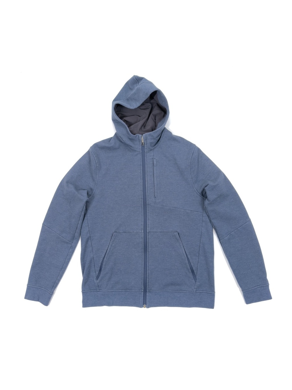 Lululemon City Sweat Hoodie Mens L Heather Blue Full Zip Stretch Gym Pockets